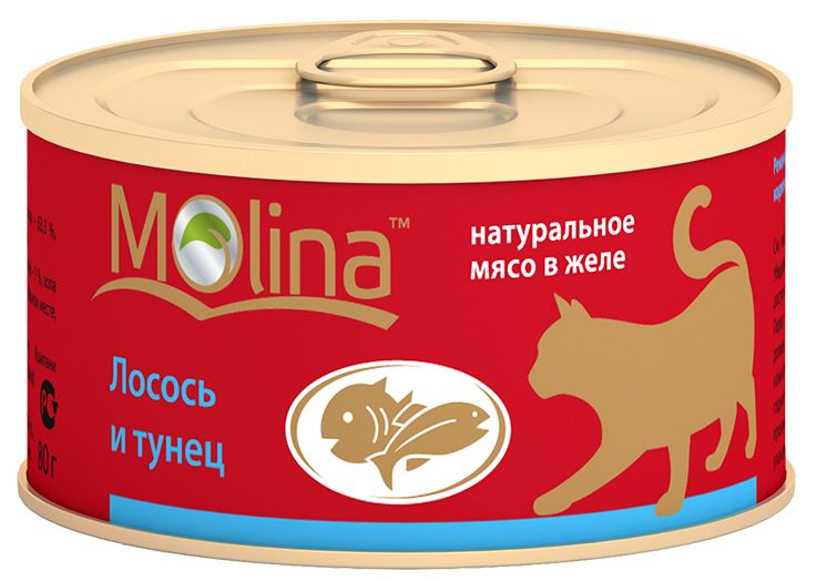 Molina Лосось/Тунец конс для кошек 80 г 1