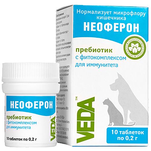 Неоферон пребиотик табл для кошек и собак 10 шт