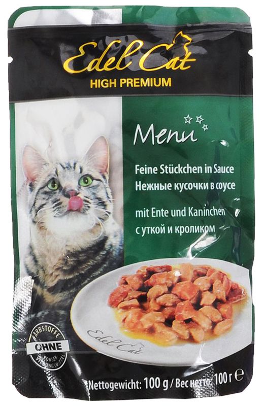 Edel Cat Утка/кролик соус пауч для кошек 100 г 1