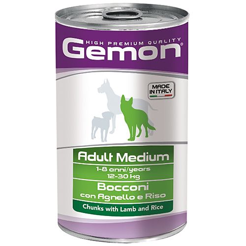 Gemon Adult Medium Ягненок/Рис консервы для собак 1250 г
