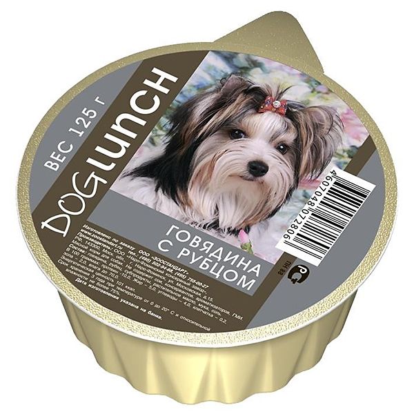 DOGLunch Говядина/Рубец крем-суфле ламистер для собак 125 г 1