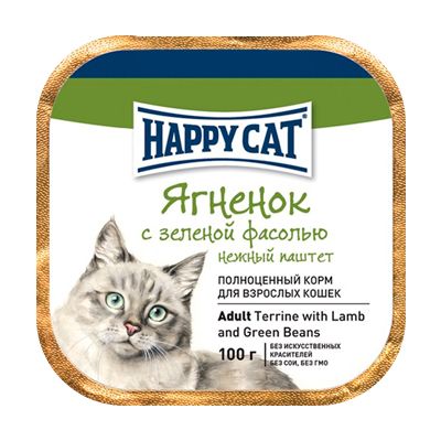 Happy Cat Ягненок/Фасоль лам для кошек 100 г 1