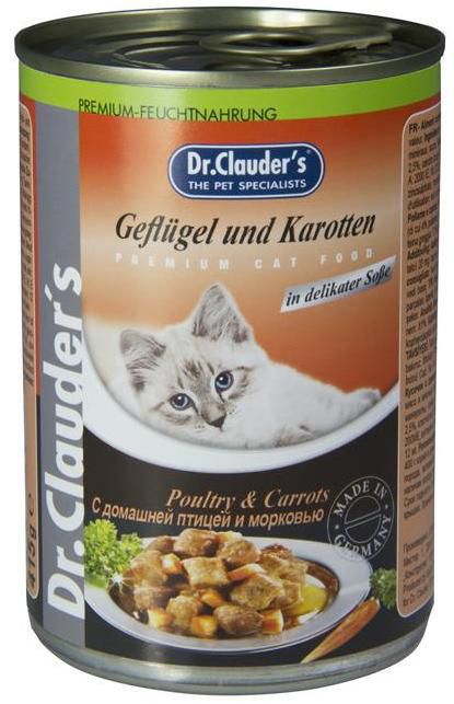 Dr. Clauder's Дом птица/морковь в соусе консервы для кошек 415 г 1