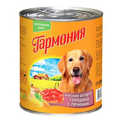 ЗооГурман Гармония Говядина/Печень конс для собак 850 г 1