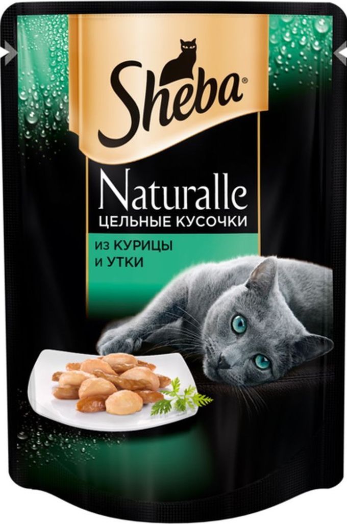!Sheba Naturalle Курица/Утка пауч для кошек 80 г 1