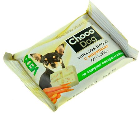 Шоколад Choco Dog белый с морковью для собак 15 г 1
