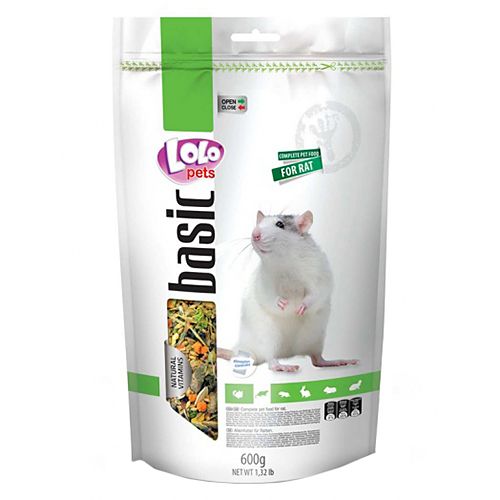 Lolo Pets корм basik для крыс декоративных пакет 600 г 1