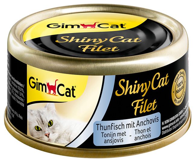 GimCat ShinyCat Filet Тунец/Анчоусы конс для кошек 70 г 1
