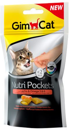 Подушечки GimCat Nutri Pockets с лососем для кошек 60 г 1