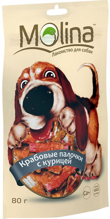 Лакомство Molina Палочки крабовые с курицей для собак 80 г 1