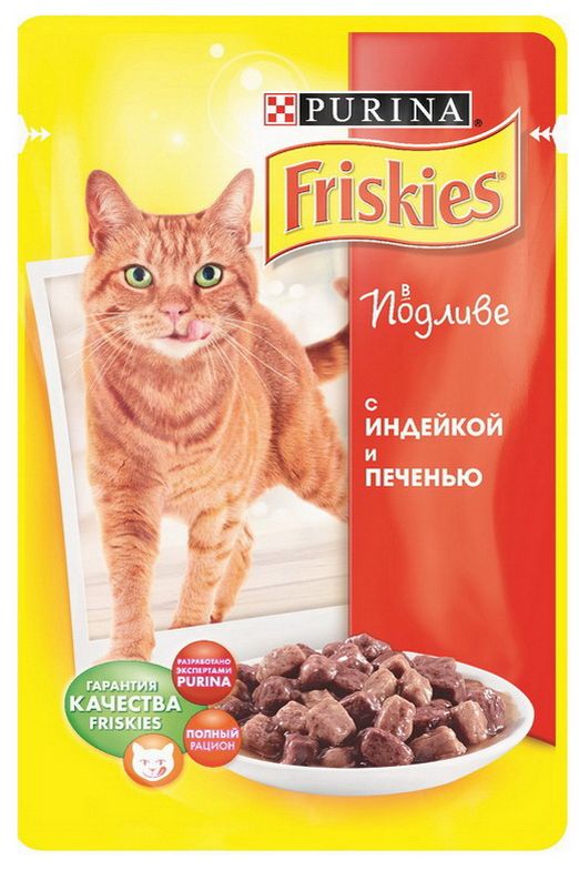 Friskies Индейка/печень пауч для кошек 100 г 1