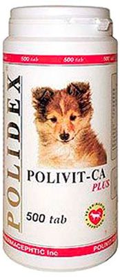 Polidex Polivit-Ca Plus витамины с кальцием д/берем соб и щенков 500 шт 1