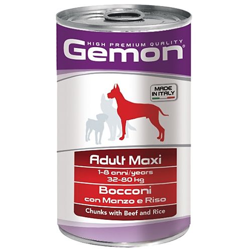 Gemon Adult Maxi Говядина/Рис конс для собак 1250 г