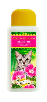 Шампунь Пчелодар Мед и герань для кошек 250 мл 1