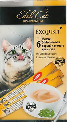 Крем-суп Edel Cat Птица/печень для кошек 15 г уп 6 шт (цена за 1 шт) 1