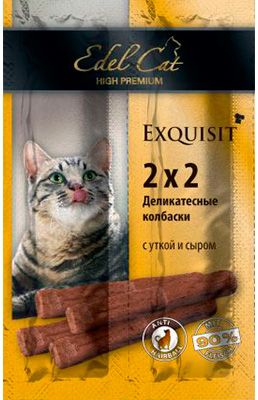 Колбаски мини Edel Cat Утка/Сыр для кошек 8 г  1