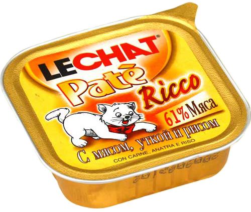Lechat Мясо/Утка/Рис лам для кошек 100 гр 1