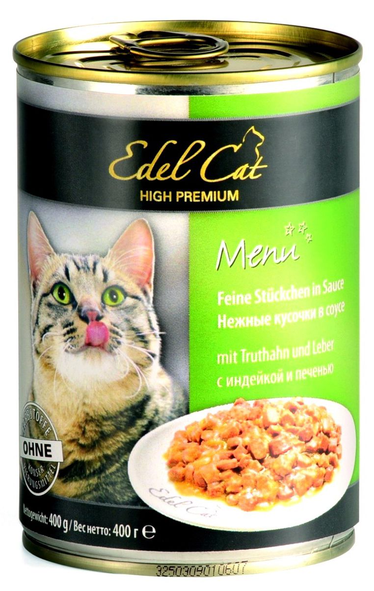 Edel Cat Индейка/печень консервы для кошек 400 г 1