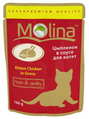 Molina Цыпленок в соусе пауч для котят 100 г 1