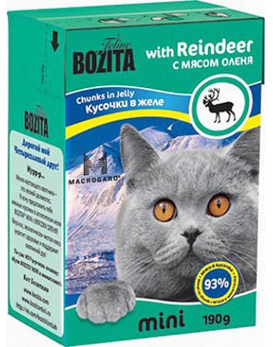 Bozita Feline mini Олень в желе тетрапак для кошек 190 г 1