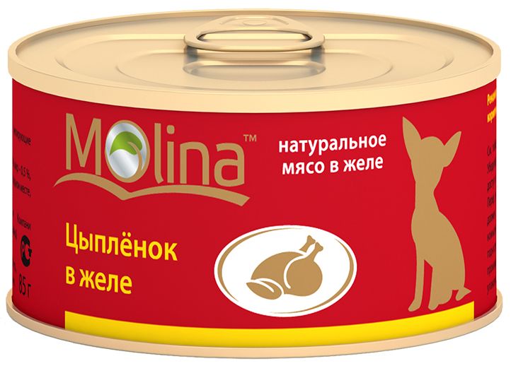 Molina Цыпленок в желе конс для собак 85 г 1